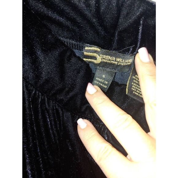 Serena Williams Women's Size Small Black Velour Pants - Picture 6 of 6